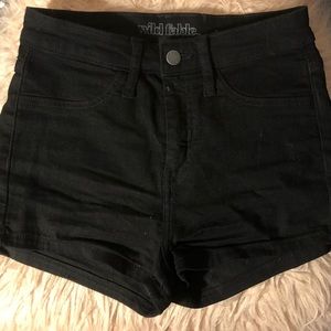Black jean shorts